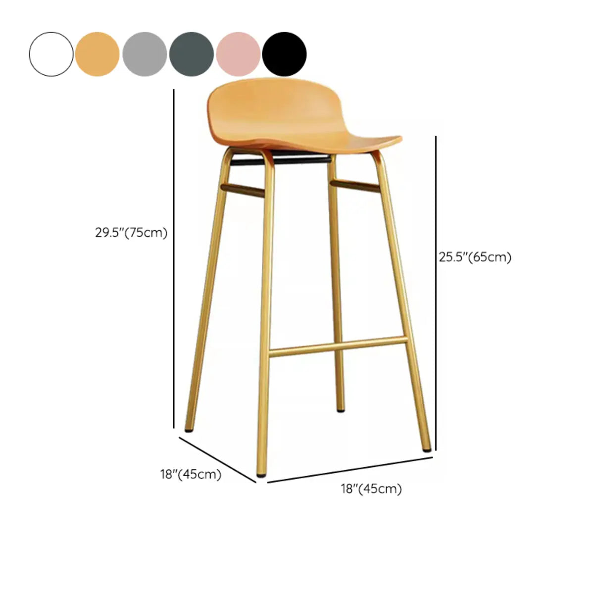 Minimalist Metal Bucket Armless Tall Bistro Bar Stool Image - 21