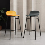 Minimalist Metal Bucket Armless Tall Bistro Bar Stool Image - 3