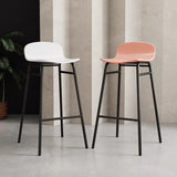 Minimalist Metal Bucket Armless Tall Bistro Bar Stool Image - 6