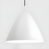 Minimalist Metal Cone Hanging Grey Pendant Light Image - 5