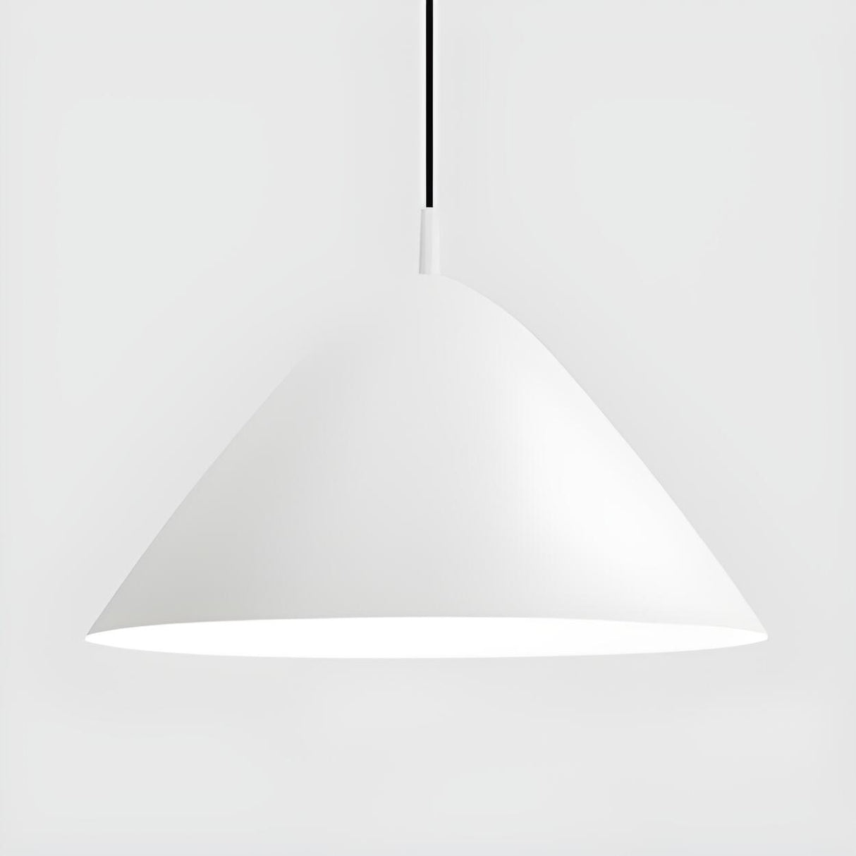 Minimalist Metal Cone Hanging Grey Pendant Light Image - 6