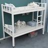 Minimalist Metal Gloss White Twin Space-Saving Bunk Bed Image - 2