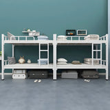 Minimalist Metal Gloss White Twin Space-Saving Bunk Bed Image - 4