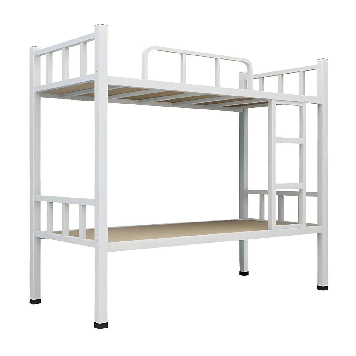 Minimalist Metal Gloss White Twin Space-Saving Bunk Bed Image - 5