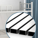 Minimalist Metal Gloss White Twin Space-Saving Bunk Bed Image - 6