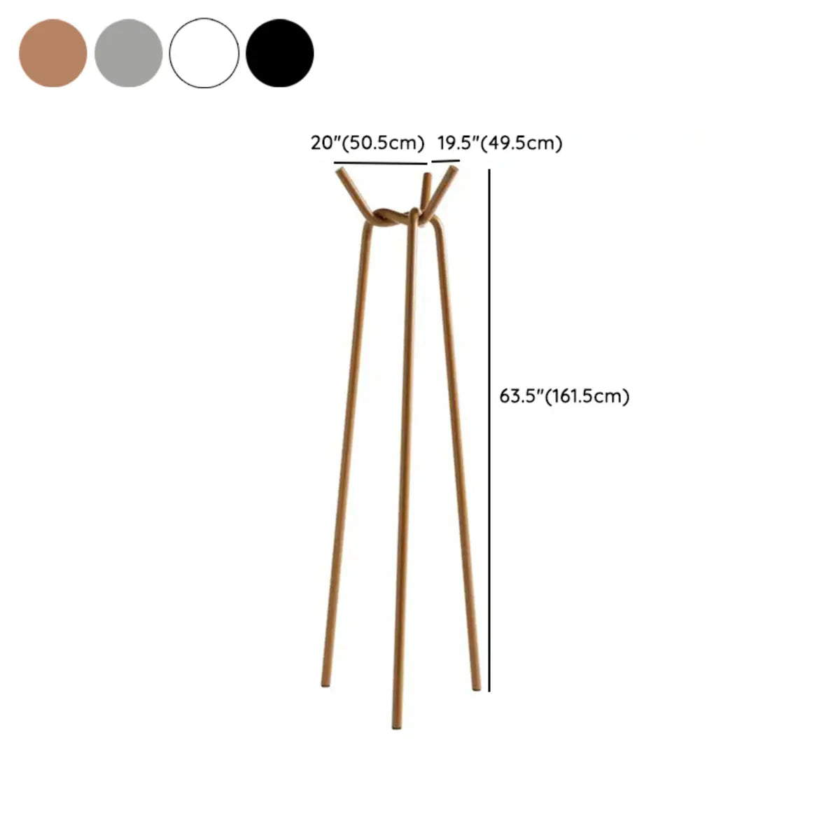 Minimalist Metal Hooks White Tall Functional Coat Rack 