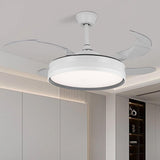 Minimalist Modern 4 Blades Geometric Ceiling Fan Light Image - 1