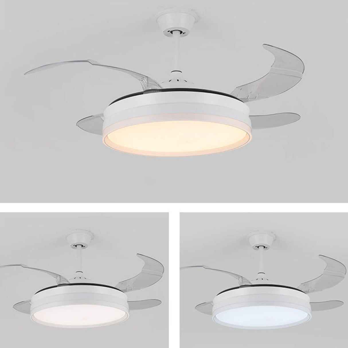 Minimalist Modern 4 Blades Geometric Ceiling Fan Light Image - 11