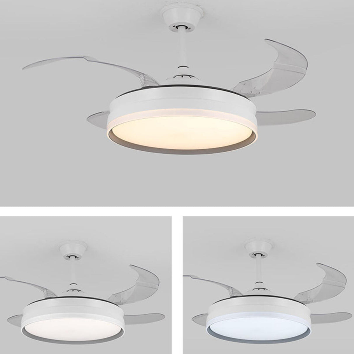 Minimalist Modern 4 Blades Geometric Ceiling Fan Light Image - 12