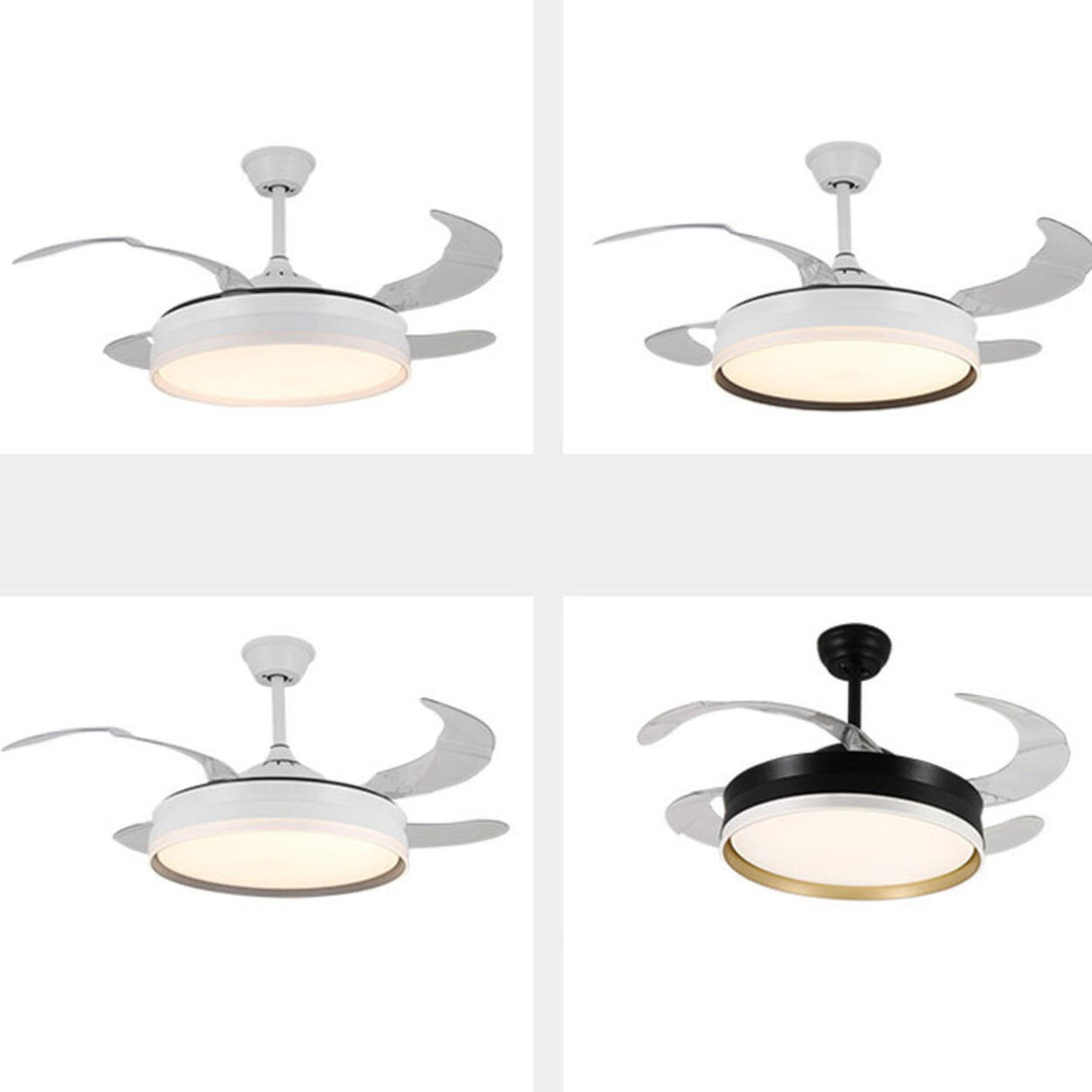 Minimalist Modern 4 Blades Geometric Ceiling Fan Light Image - 15