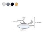 Minimalist Modern 4 Blades Geometric Ceiling Fan Light #size