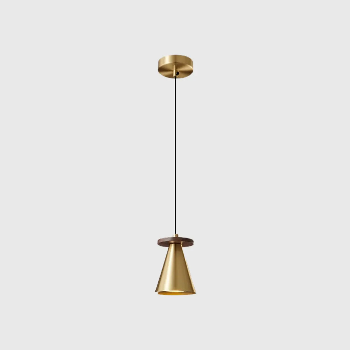 Minimalist Modern Bedroom Gold Cone Pendant Light Image - 5