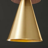 Minimalist Modern Bedroom Gold Cone Pendant Light Image - 8