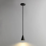 Minimalist Modern Black Metal Cone Living Room Pendant Light Image - 2