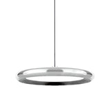 MInimalist Modern Chrome Circular LED Acrylic Pendant Lights Image - 11