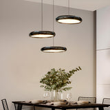 MInimalist Modern Chrome Circular LED Acrylic Pendant Lights Image - 4