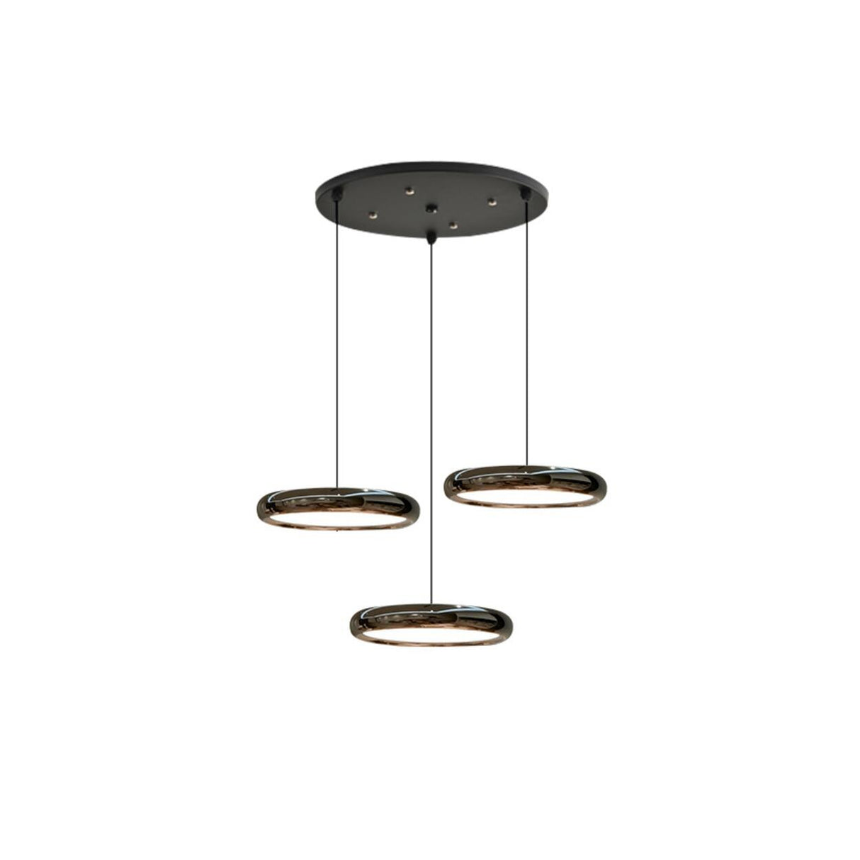 MInimalist Modern Chrome Circular LED Acrylic Pendant Lights Image - 6