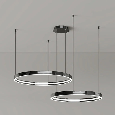 Minimalist Modern Circular Led Pendant Ring Chandelier Image - 2