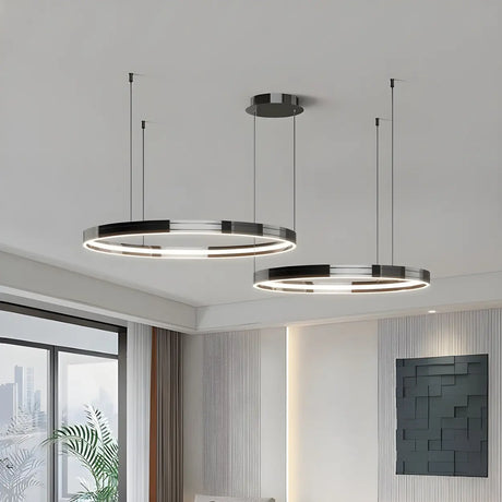 Minimalist Modern Circular Led Pendant Ring Chandelier Image - 4