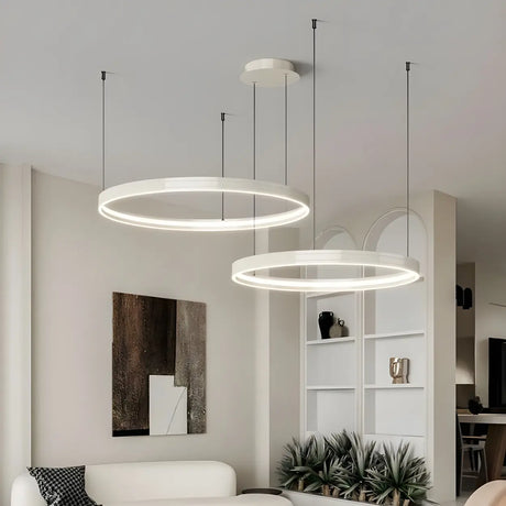 Minimalist Modern Circular Led Pendant Ring Chandelier Image - 6