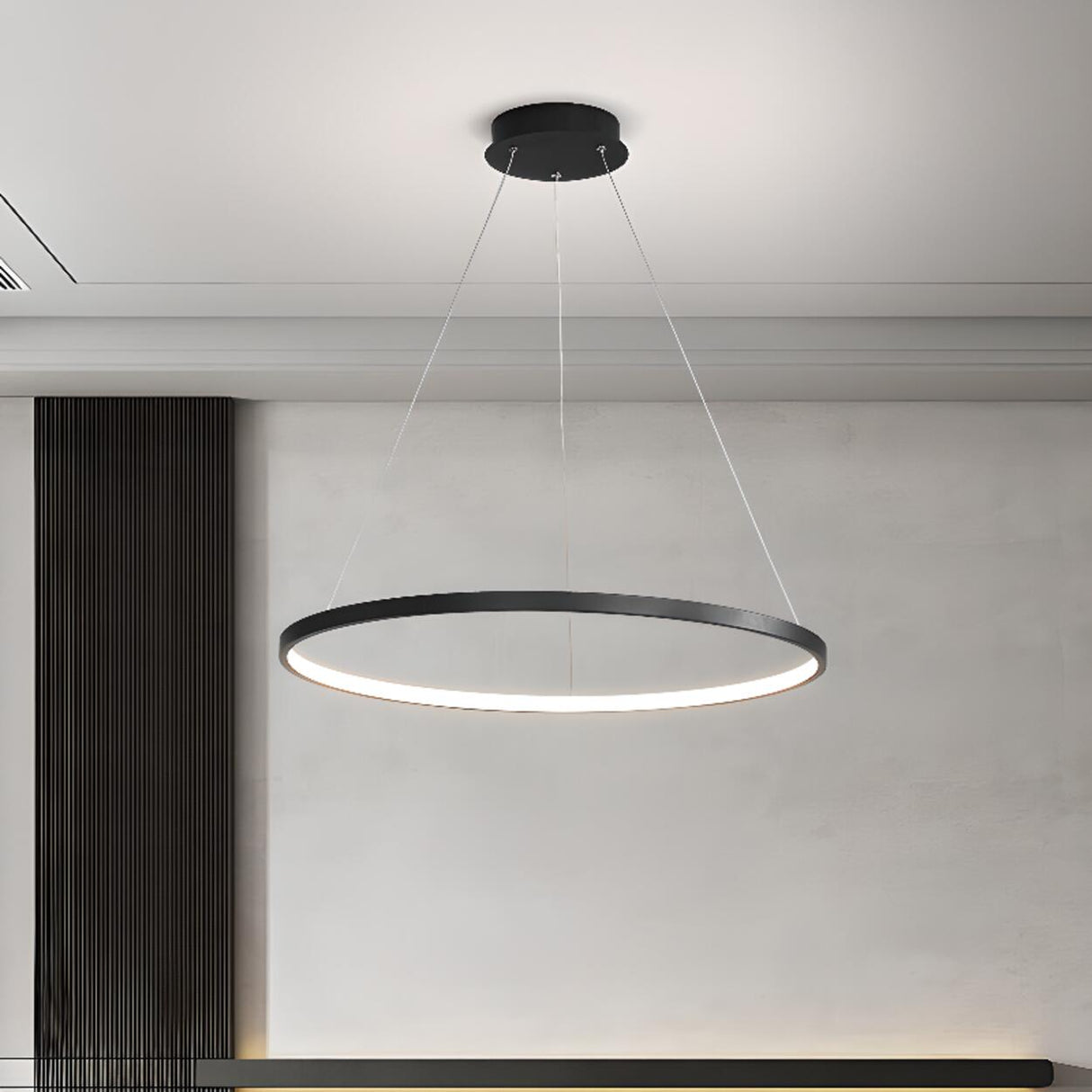 Minimalist Modern Circular Ring LED Pendant Light Image - 1