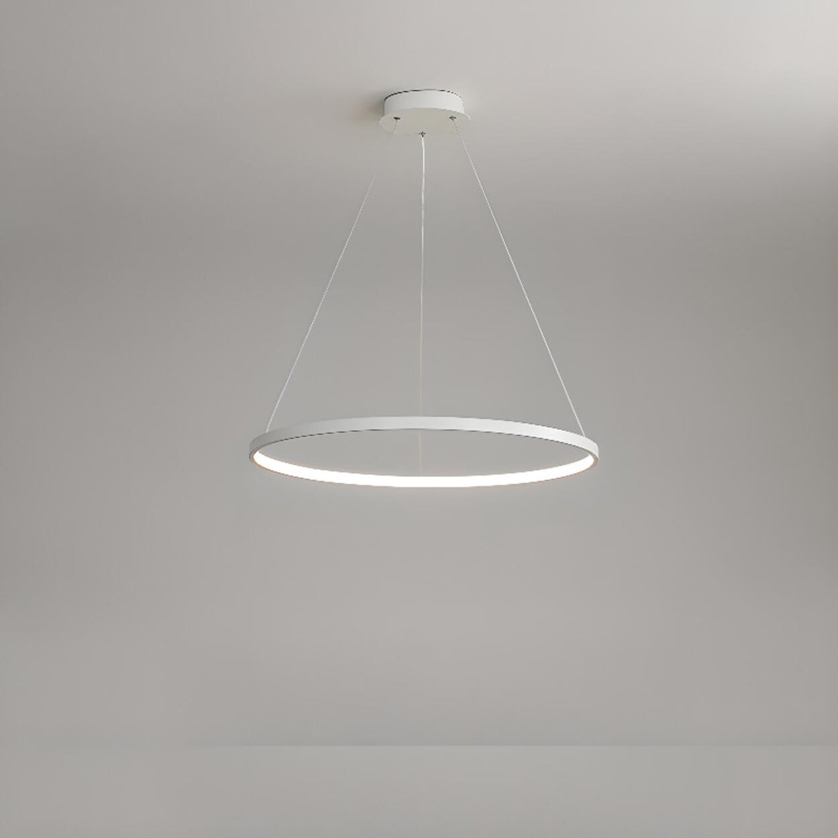 Minimalist Modern Circular Ring LED Pendant Light Image - 3