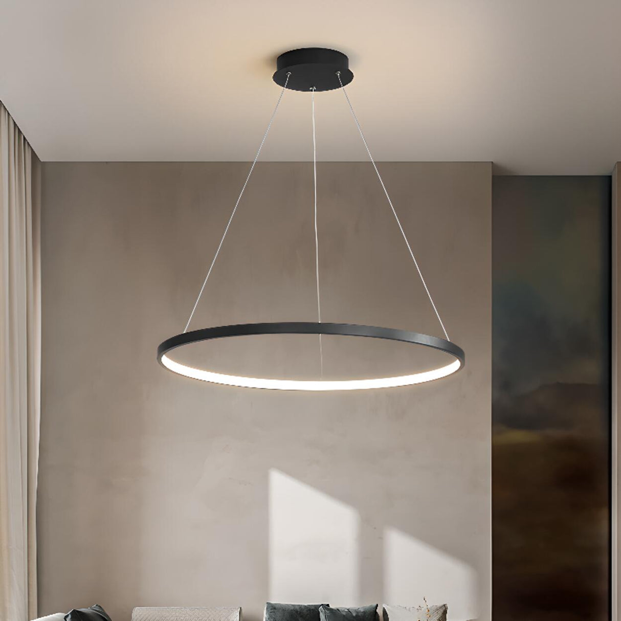 Minimalist Modern Circular Ring LED Pendant Light Image - 4