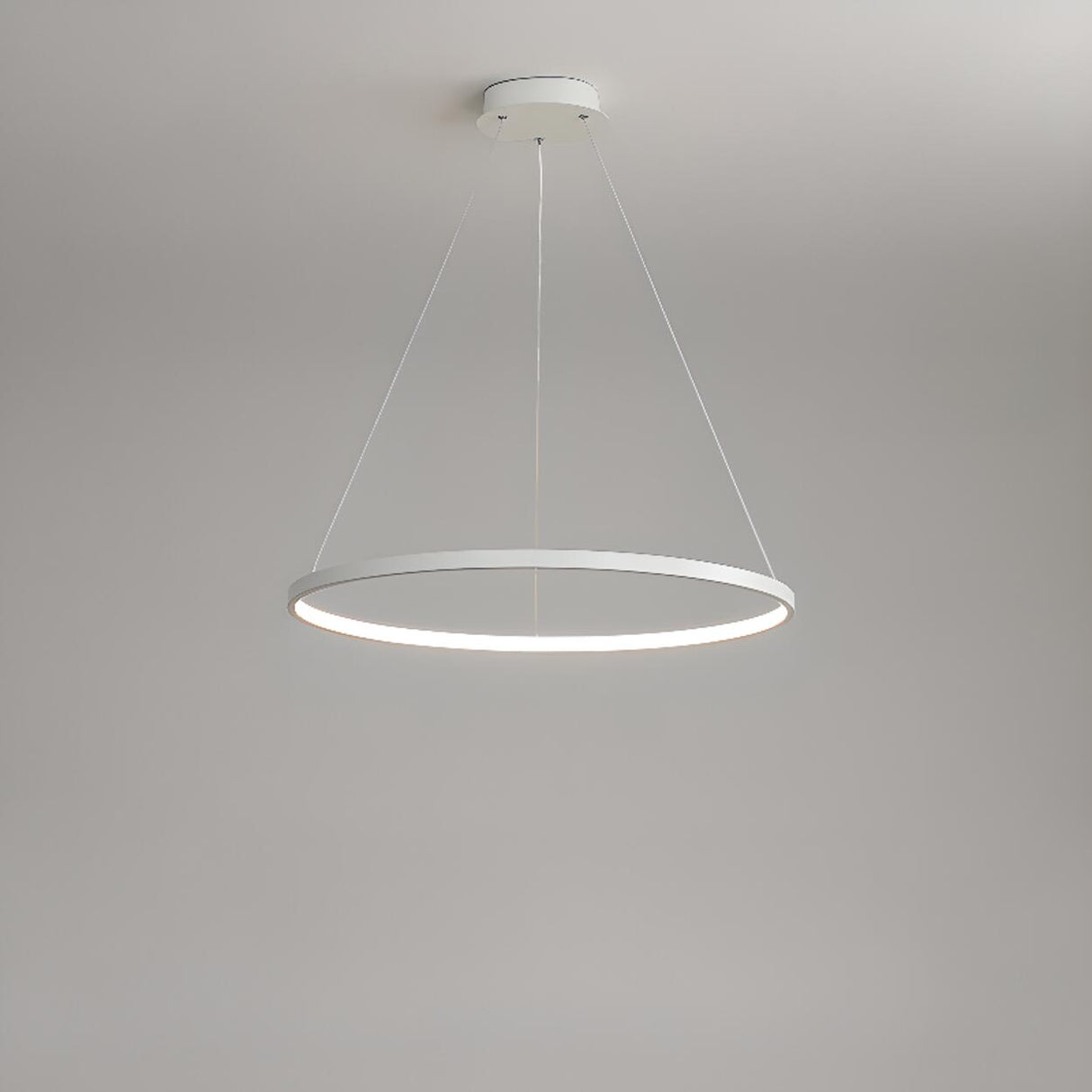 Minimalist Modern Circular Ring LED Pendant Light Image - 7