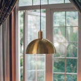 Minimalist Modern Copper Dome Dining Room Pendant Light Image - 1