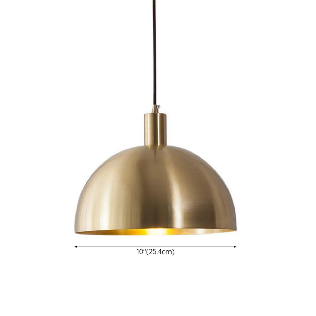 Minimalist Modern Copper Dome Dining Room Pendant Light Image - 10