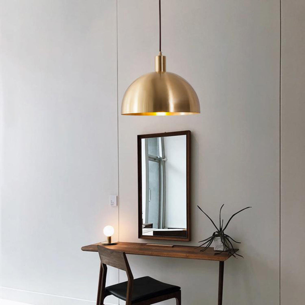 Minimalist Modern Copper Dome Dining Room Pendant Light Image - 2