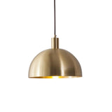 Minimalist Modern Copper Dome Dining Room Pendant Light Image - 5