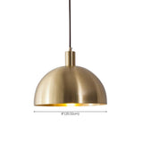 Minimalist Modern Copper Dome Dining Room Pendant Light #size