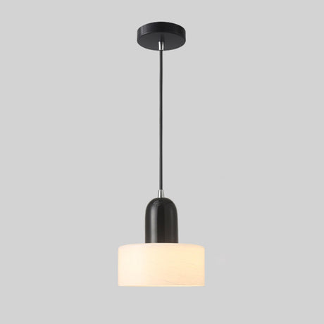 Minimalist Modern Cylinder Black and White Pendant Light Image - 2