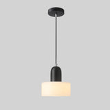 Minimalist Modern Cylinder Black and White Pendant Light Image - 3