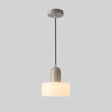 Minimalist Modern Cylinder Black and White Pendant Light Image - 5