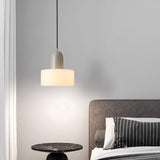 Minimalist Modern Cylinder Black and White Pendant Light Image - 6