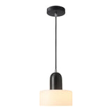 Minimalist Modern Cylinder Black and White Pendant Light Image - 8