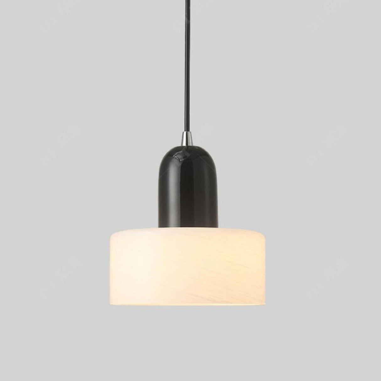 Minimalist Modern Cylinder Black and White Pendant Light Image - 9