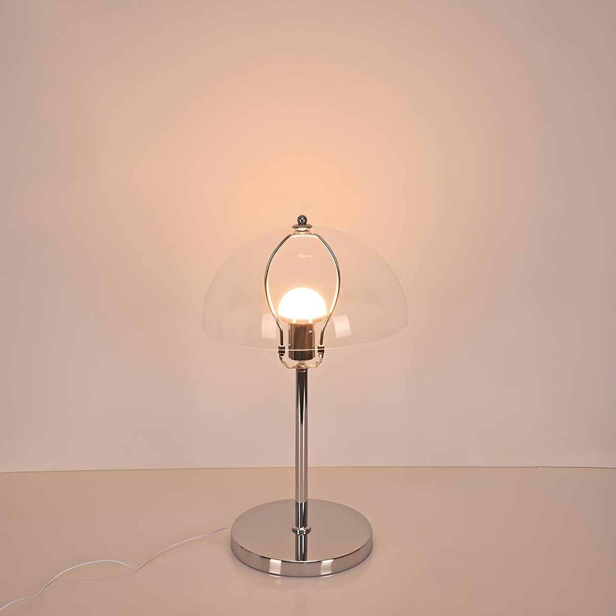 Minimalist Modern Dome Shade Metal Bedside Table Lamp Image - 13