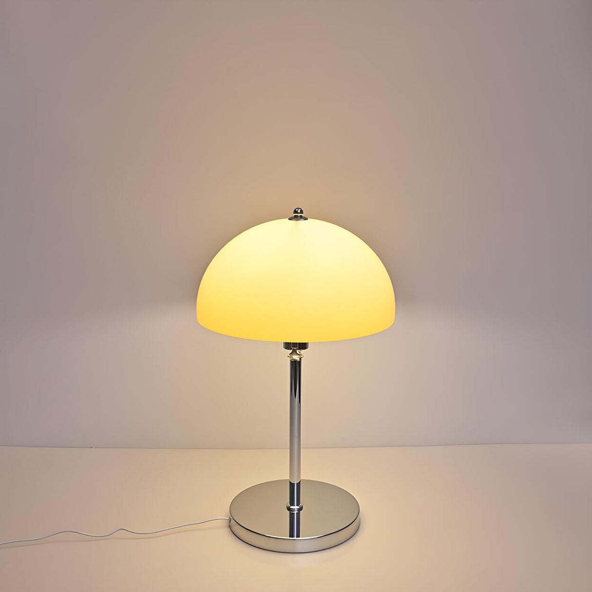 Minimalist Modern Dome Shade Metal Bedside Table Lamp Image - 21