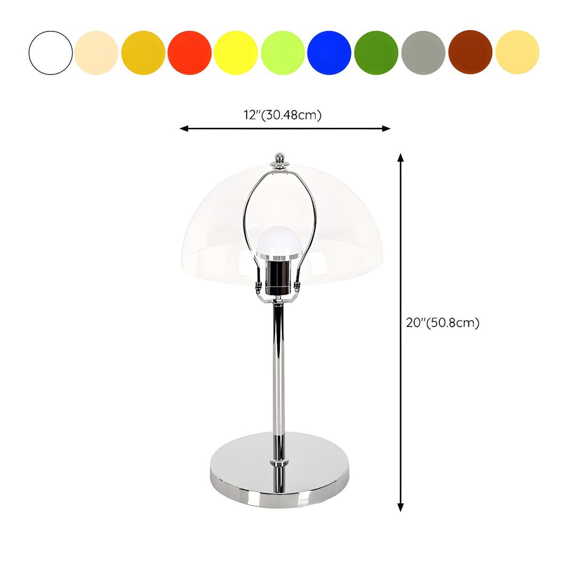 Minimalist Modern Dome Shade Metal Bedside Table Lamp 