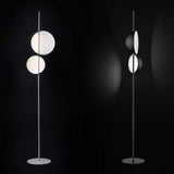 Minimalist Modern Double Black Dome Metal Floor Lamp Image - 1