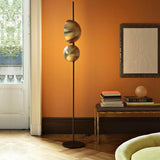 Minimalist Modern Double Black Dome Metal Floor Lamp Image - 8