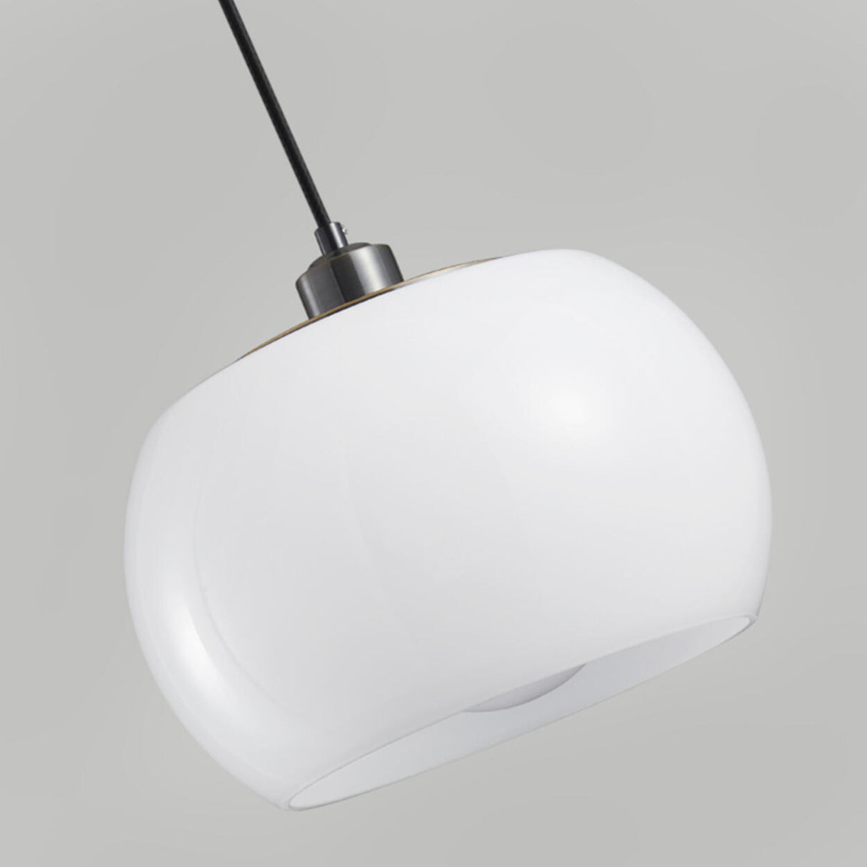 Minimalist Modern Drum White Glass Pendant Light Image - 11