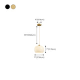 Minimalist Modern Drum White Glass Pendant Light #size