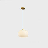 Minimalist Modern Drum White Glass Pendant Light Image - 2