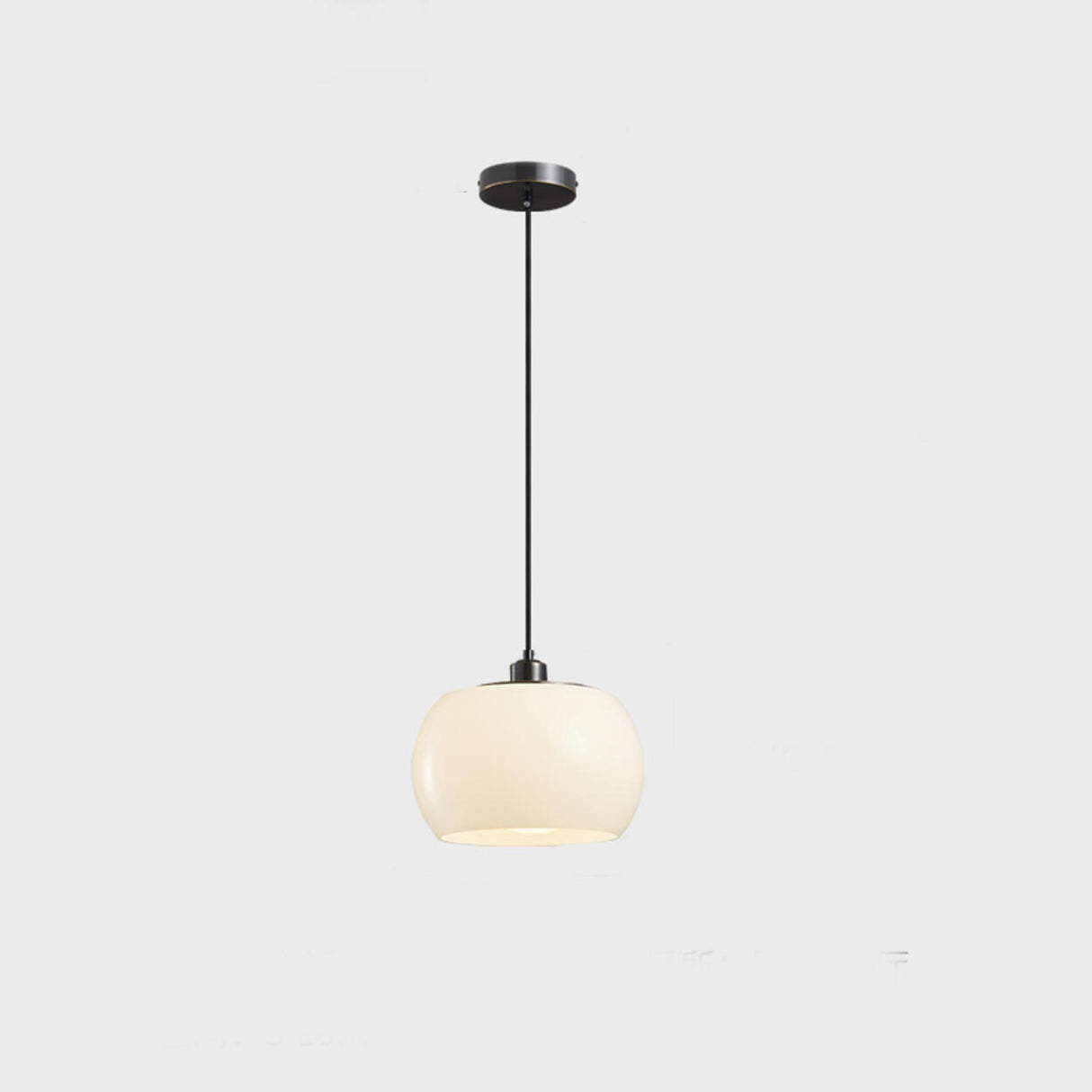 Minimalist Modern Drum White Glass Pendant Light Image - 3