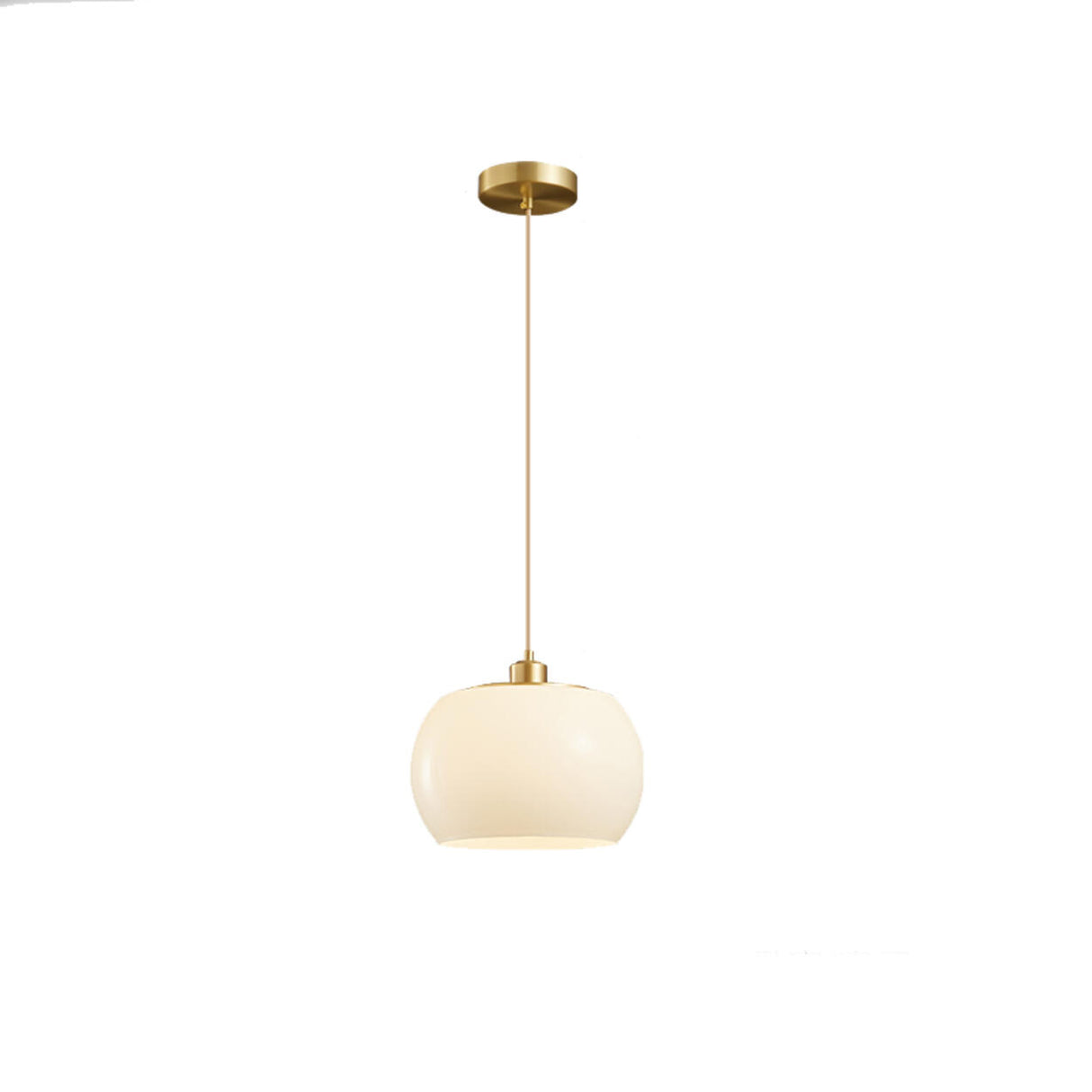 Minimalist Modern Drum White Glass Pendant Light Image - 7