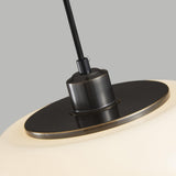 Minimalist Modern Drum White Glass Pendant Light Image - 8